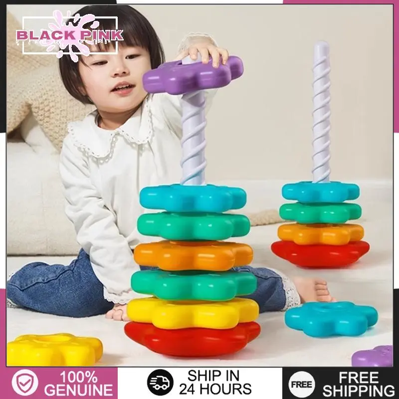Baby Spinning Stacking Toys Toddler Spinner Ring Stacker Autism Sensory ...