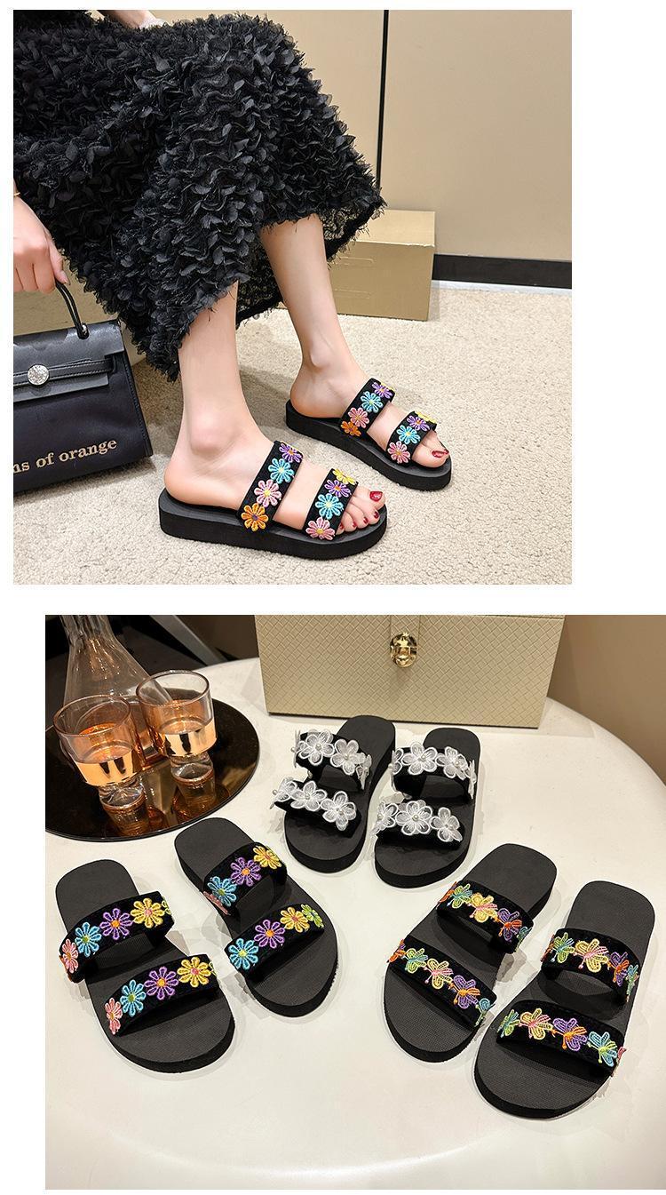 Product Introduction of The new fashionable flowers are worn with beach slippers on top 4