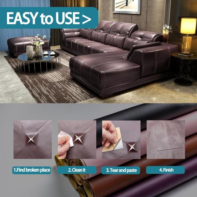 Stiker Kulit Sofa/Leather Sticker Cover Perbaikan Kulit Rusak/Stiker ...