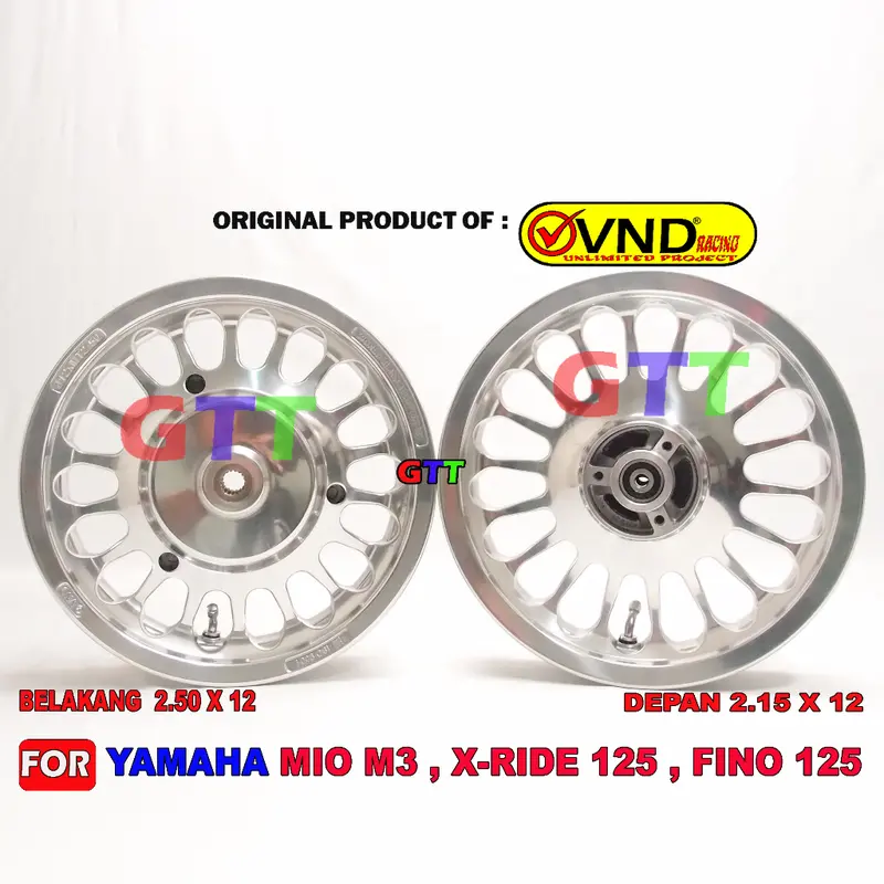 VELG RACING VND ROULLETE RING 12 YAMAHA MIO MIO M3, SOUL GT125, FINO 125, MIO Z, XRIDE 125 Accessories Gold 1