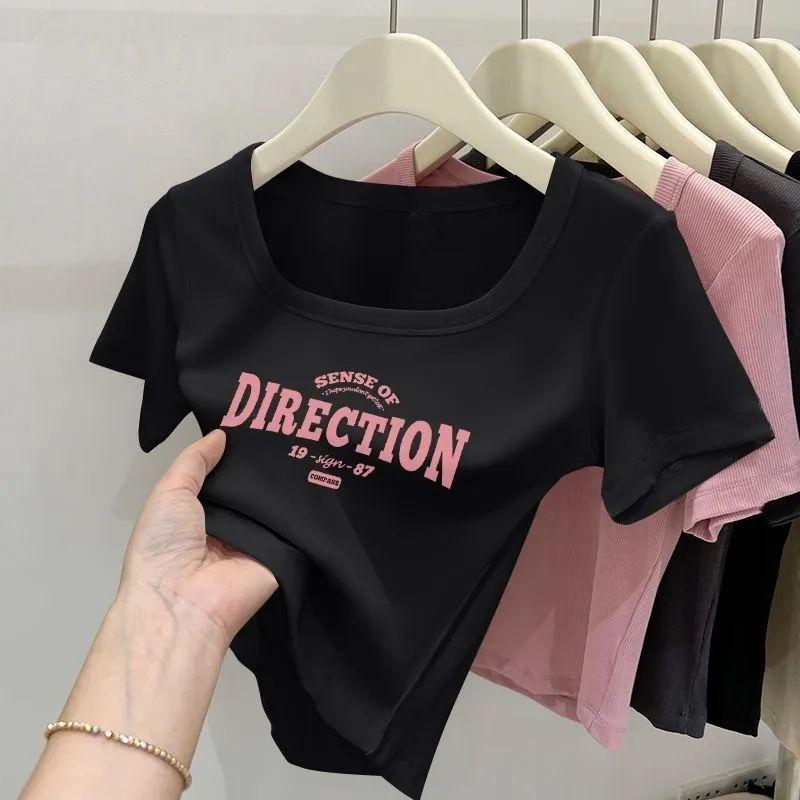 Product Introduction of Áo Thun ngắn Tay Cổ Vuông, Dành Cho Nữ, Dáng Ôm, Ngắn, Cạp Cao, Ôm Vừa Vặn, Áo Crop Top Độc Đáo Mùa Hè, Ngắn, Vai Thông Thường, Thích Hợp Cho Bé Gái Nhỏ Năm 2025 [1481 Đánh Giá Tích Cực] 7