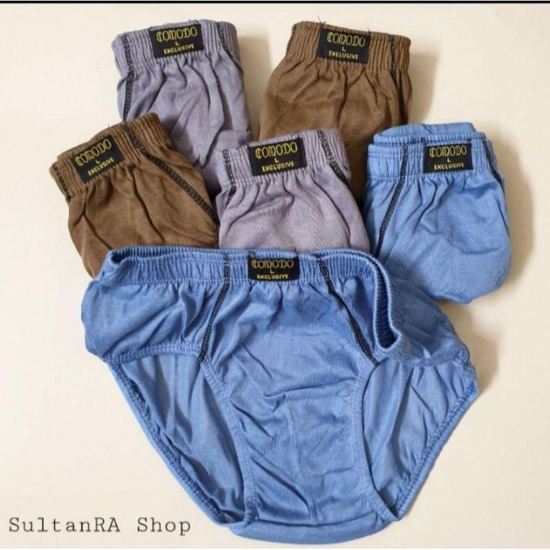 K10 = 6 Pcs Celana Dalam Pria Comodo / Kareshi/ M, L, XL , XXL Lusinan 211 212 213 210 Katun Poliester Polos Celana Dalam Pria Lembut 2