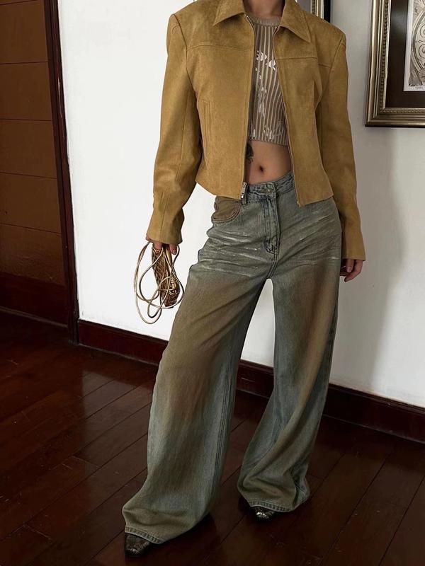 (QB028) Quần jean loang nâu viền xước MAIDO TRENDY