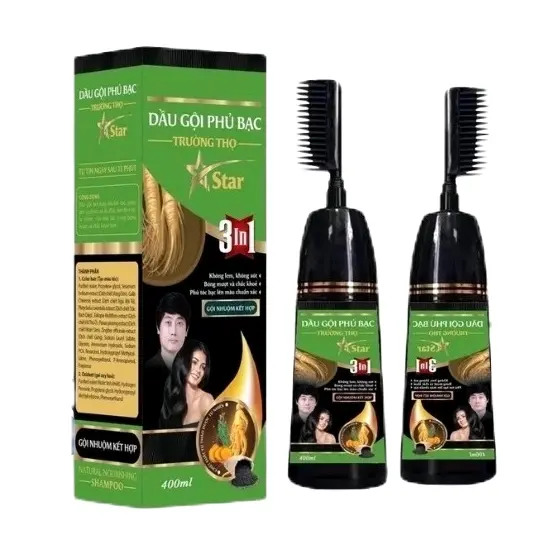 CHAI 400ML DẦU GÔI PHỦ BẠC DẠ THẢO LIÊN NHÂN SÂM HÀ THỦ Ô  CÓ PHỦ MẦU ĐEN ,MẦU NÂU