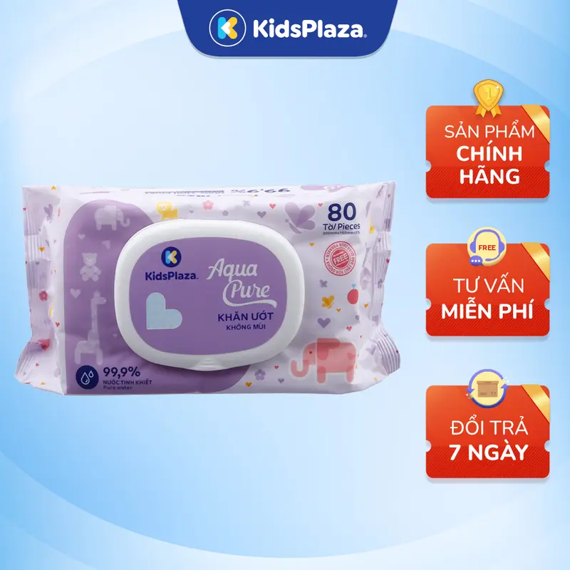 Khăn ướt tinh khiết KidsPlaza 100 tờ/ 80 tờ - An toàn, dịu nhẹ 1