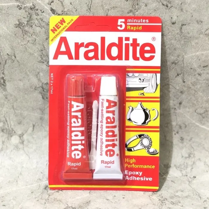 Lem Araldite Huntsman 17ml 5 Menit Rapid Merah Lem Serbaguna Speaker Besi Keramik 2