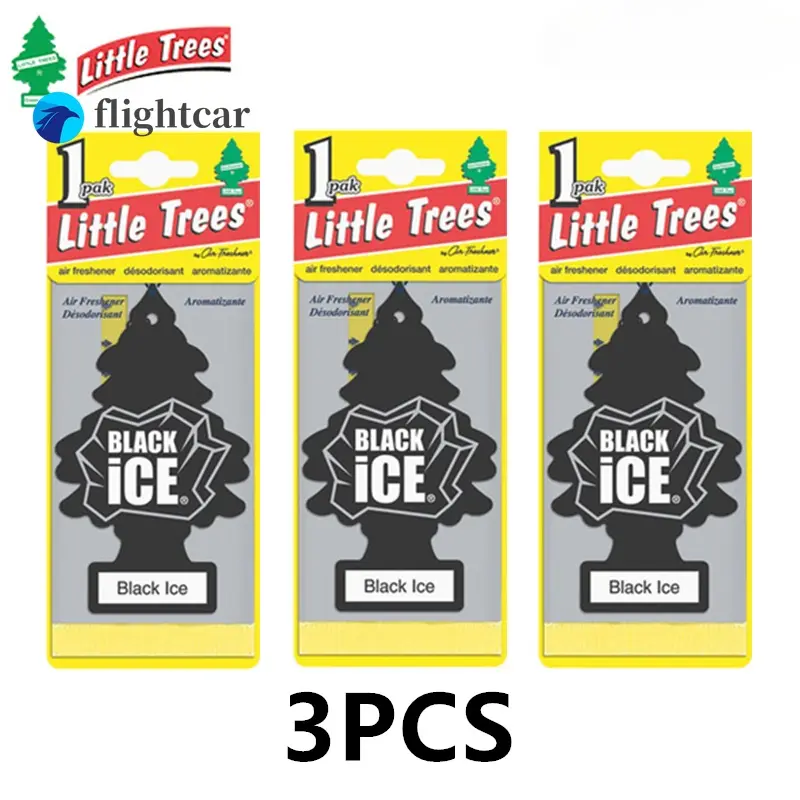 HUAZHI 3Pcs Car Air Freshener American Little Tree Air Freshener Car Aromatherapy Personality Pendant Black ice