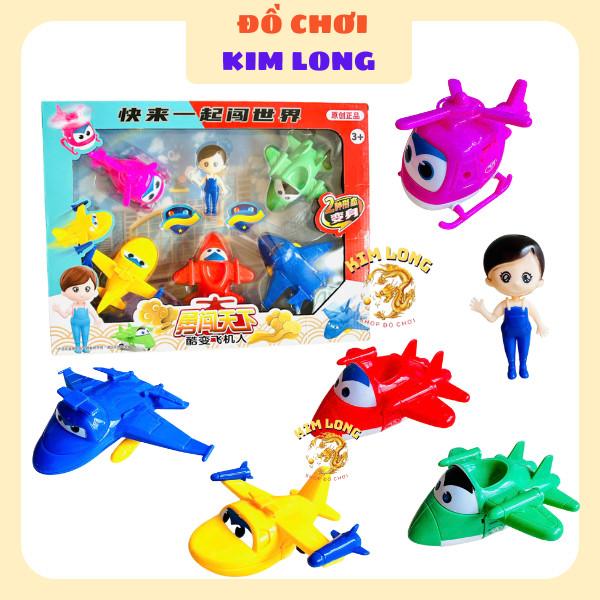 Đồ chơi mô hình Đội bay siêu đẳng Super Win Robot biến hình máy bay 4 NHÂN VẬT QUÀ TẶNG CHO BÉ ẢNH THẬT 2