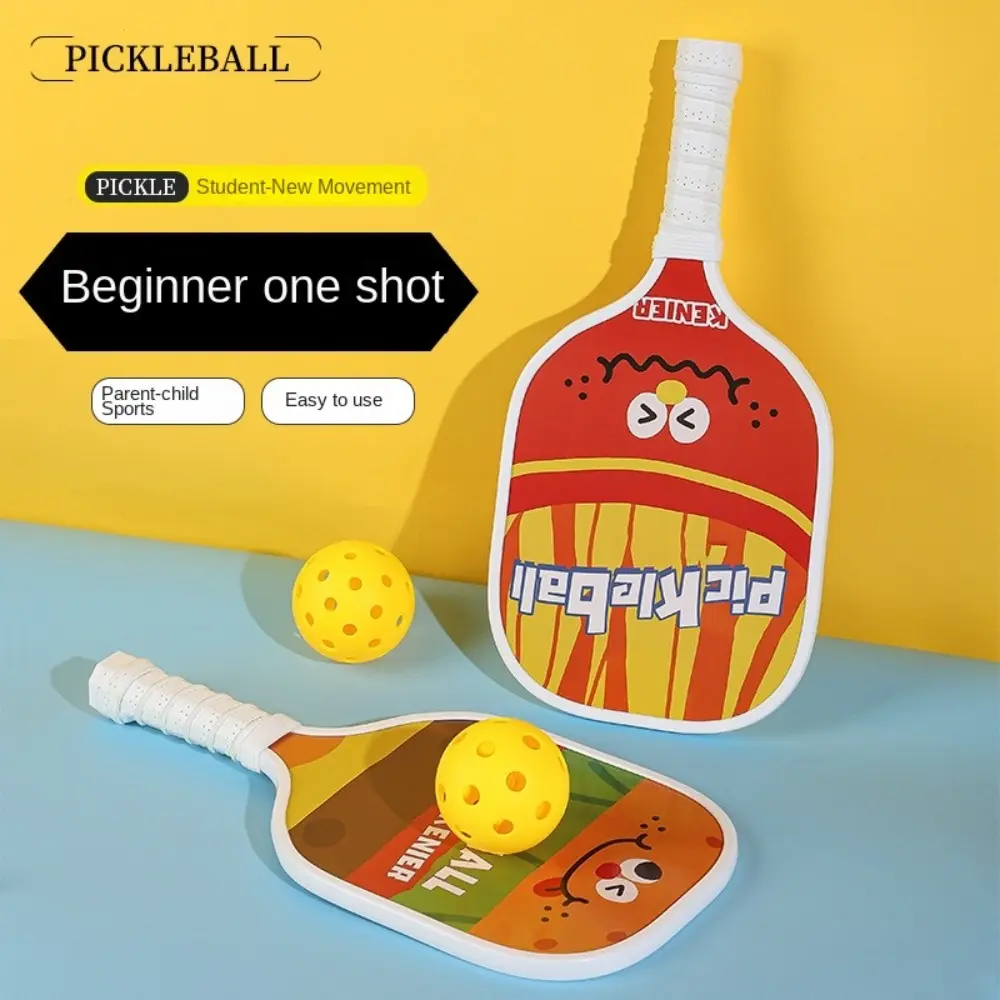 Cute 2 Pickleball Racket Pickleball Paddles Set 4 Balls Non Slip Grip Fiberglass Pickle Ball Paddles Fiberglass Surface Pickleball Racket Teenager