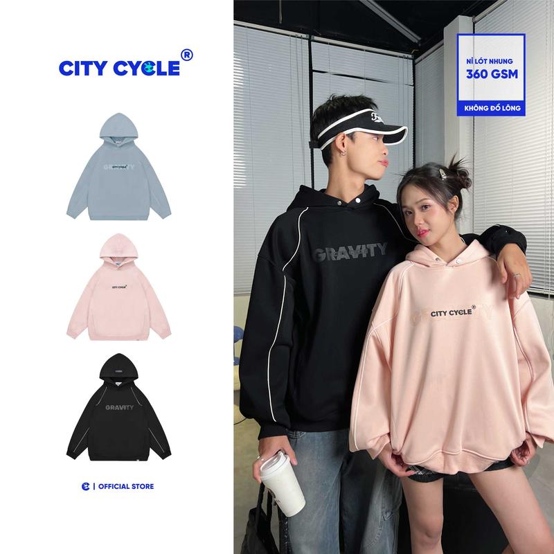 Áo hoodie nỉ nam nữ dày Local Brand Chính Hãng City Cycle áo hoodie Gravity