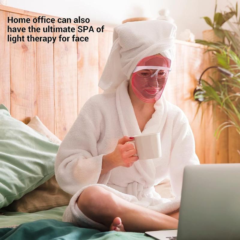 Portable 7 Color Light Beauty Mask, 1 Box Lightweight Facial Skin Care Mask & Accessories, Facial Beauty Instrument for Women & Girls 7