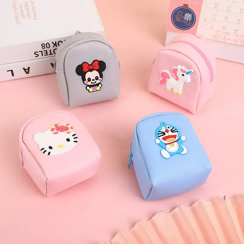 Korean Cartoon Cute Wallet Female Student Mini Schoolbag Coin Purse Earphone Storage Key Case