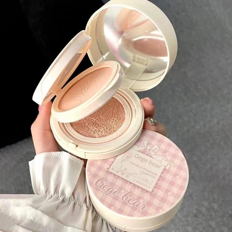 Phấn Đệm Khí Phấn Hai Lớp, Gấu Gege, Dưỡng Ẩm, Trang Điểm Trong Suốt Và Tự Nhiên, Kết Cấu Làm Sáng, Hoàn Thiện Che Khuyết Điểm, Kem Nền Đệm Phấn Mặt, ✨FAFA Fashion Mall VNM✨