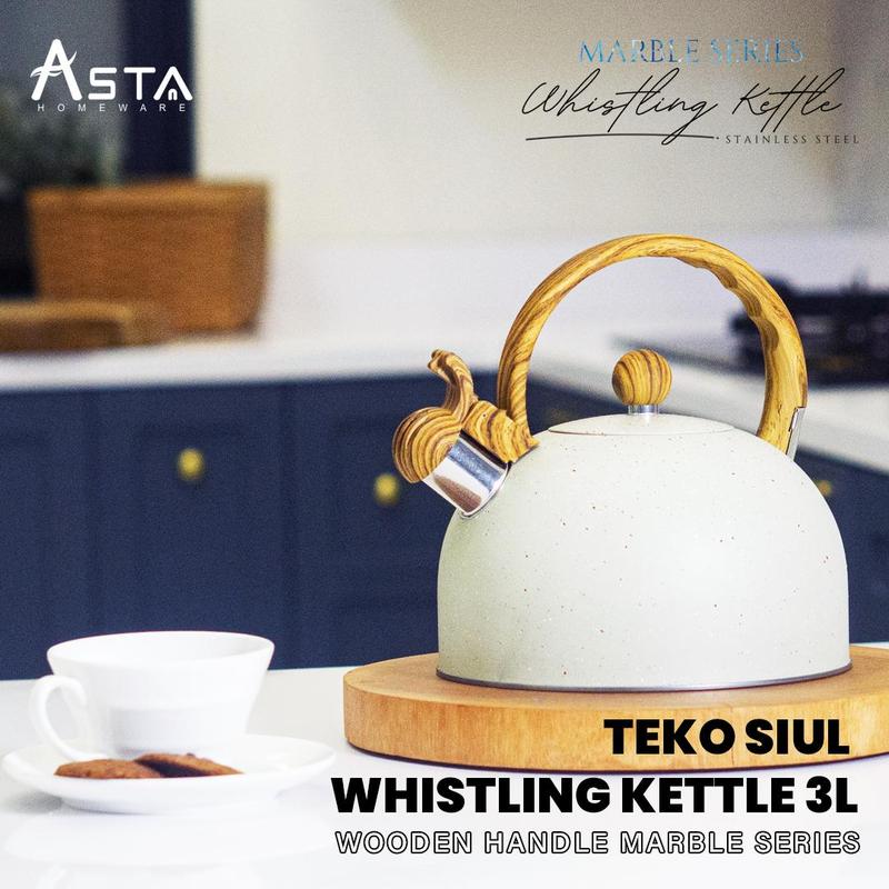 Product Introduction of Asta Teko Siul Stainless Steel Whistling Kettle Marble 3 Liter Tea 0