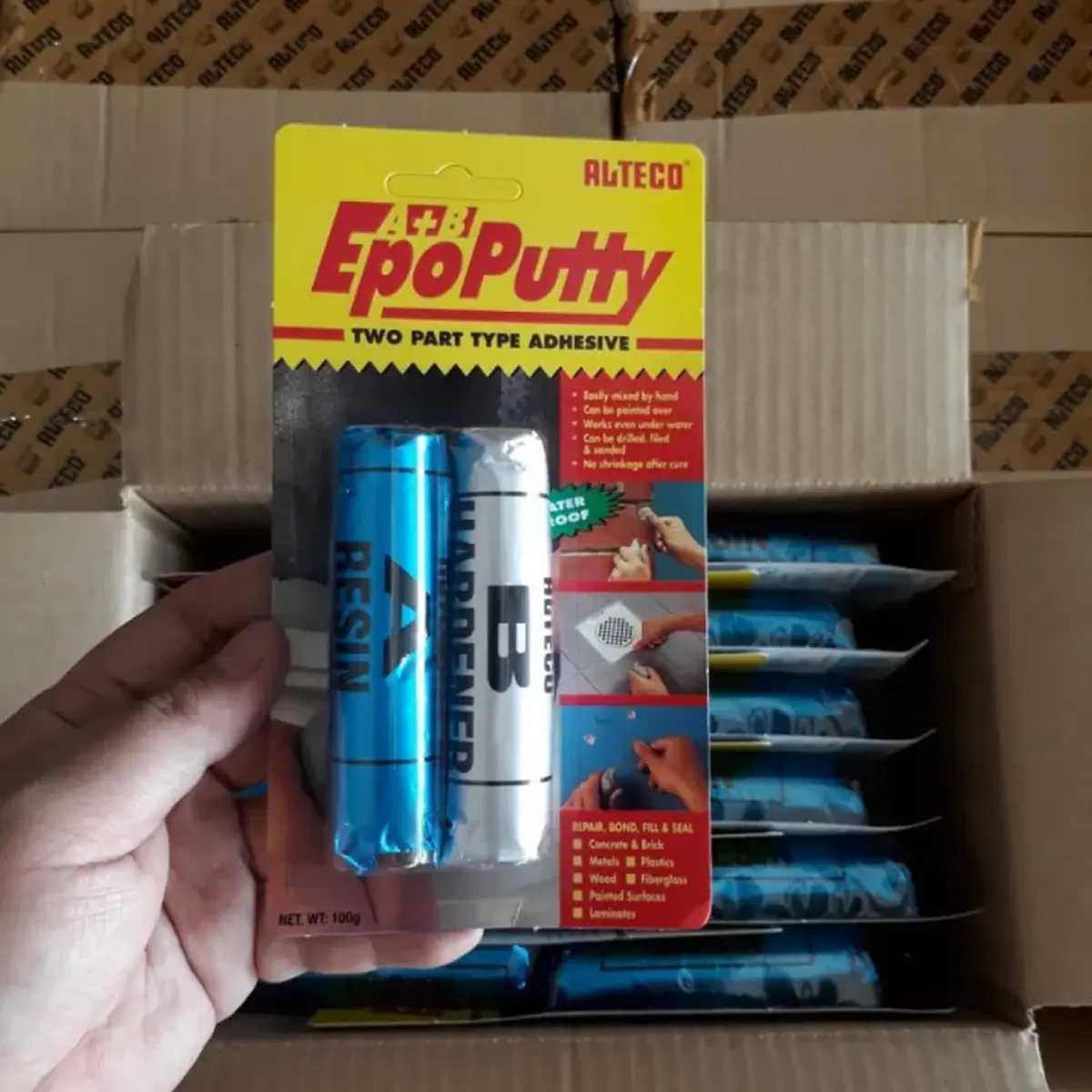 PROMO !!! Lem Epo Putty Alteco  Lem porting 100 gram 100gr Lem Epoxy 100gr Lem Tambal Besi Lem Kapal Lem Original Jepang Waterproof Tahan Air Tahan Panas Original Lem 100gr 100 gram