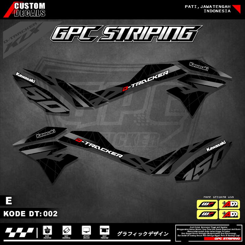 STICKER MOTOR KEREN STRIPING KAWASAKI DTRACKER150 SE Variasi Original-Sticker Variasi Kawasaki DTracker 002 4