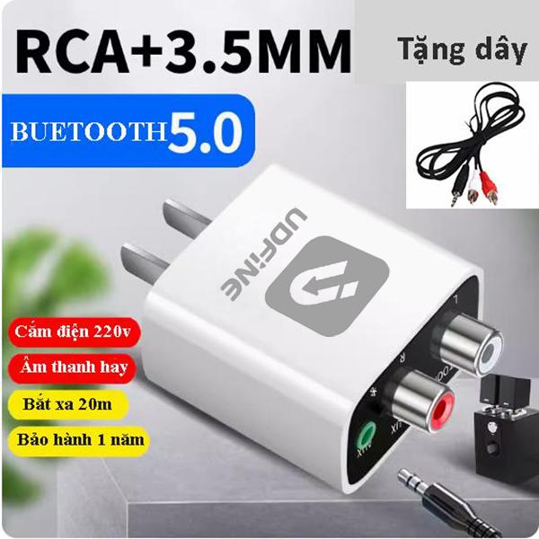  Bộ chuyển đổi Bluetooth 5.0 sang AUX   RCA Âm thanh nổi chất lượng cao Tương thích với loa Bộ khuếch đại TV Phích cắm điện 220V Cáp 3,5 mm miễn phí Thích hợp cho loa cũ Không cần sạc pin 