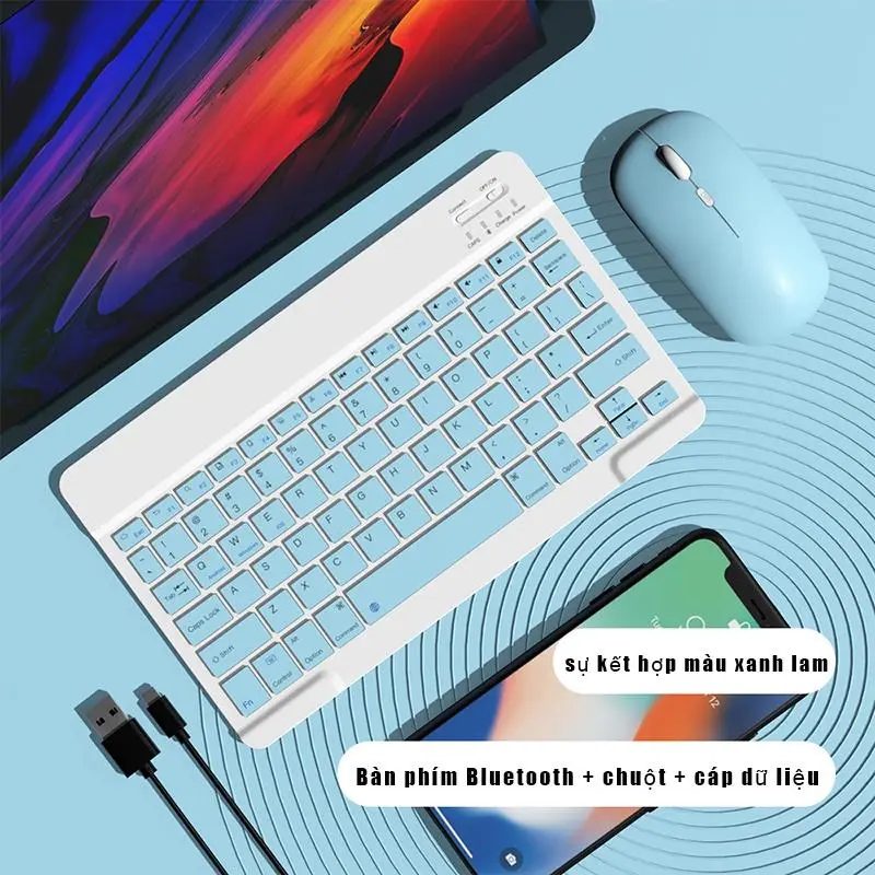 Bàn phím và chuột Bluetooth không dây Tương Thích Với IOS / Android / Microsoft ban  phim 1