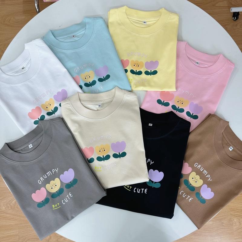 Áo baby tee ba hông hoa Grumpy dễ thương áo thun form nhỏ chất cotton