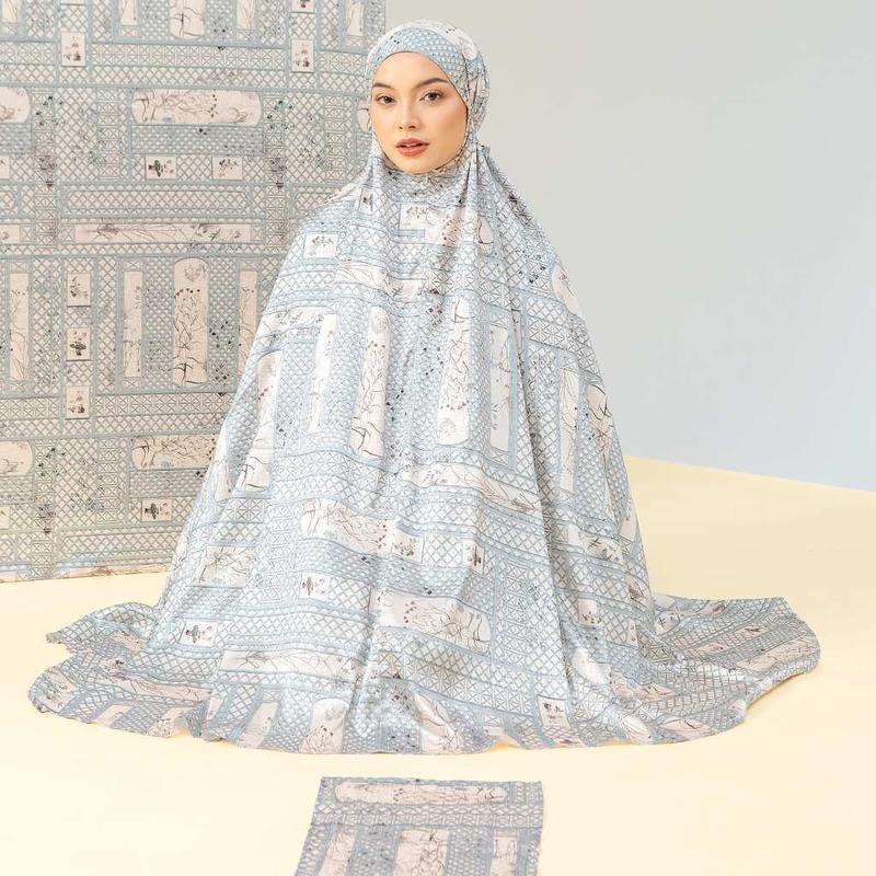 Lozy Hijab - Rawda Prayer Set (Mukena Set Pattern Bahan Silk) Mewah Nyaman 6