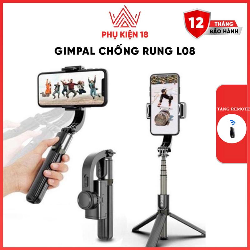Gậy Gimbal Chống Rung Stabilizer L08 - Tặng Kèm Remote - Có Chân Đỡ bảo hành 12th Phụ Kiện Selfie Kem