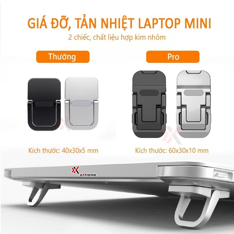 [1 đôi] Giá đỡ laptop di động GL1x01 đế tản nhiệt kim loại cho Laptop, phụ kiện kê laptop Macbook tiện lợi