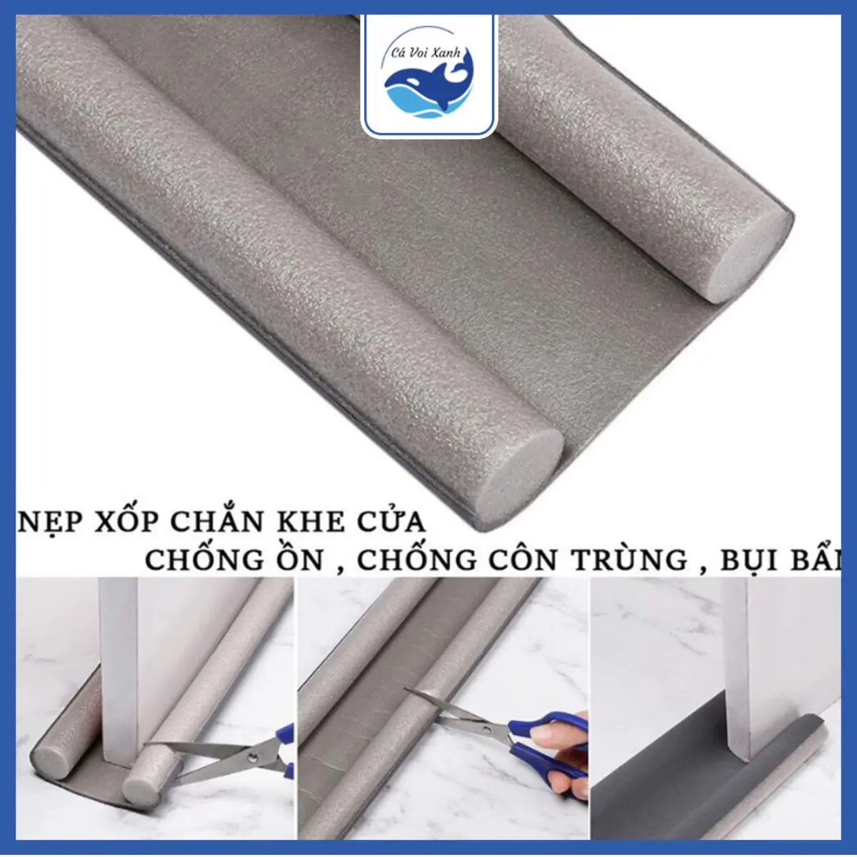Thanh chặn cửa, thanh nẹp xốp chắn cửa đa năng, ngăn hơi máy lạnh, gió mùa, cách âm, chống côn trùng