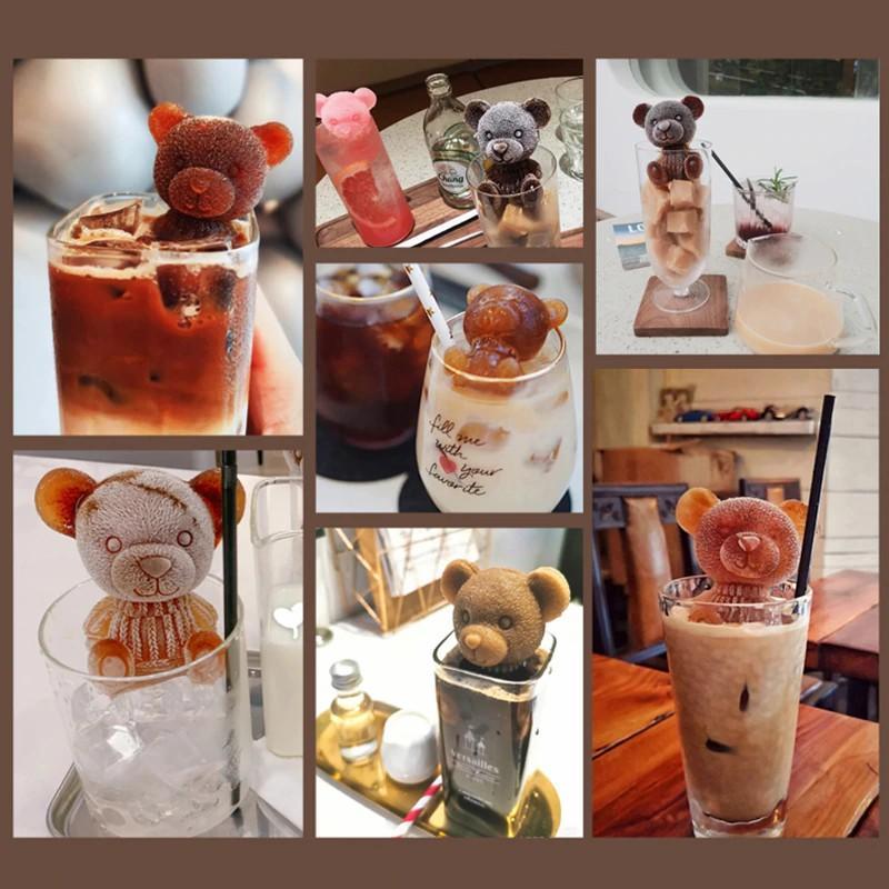 Cetakan Silikon 3D Bentuk Beruang Serbaguna Cetakan Es Batu Little Bear Ice Tray Cetakan Ice Cream Cetakan Jelly Cetakan Cetakan Kue Silicon Kitchenware 7