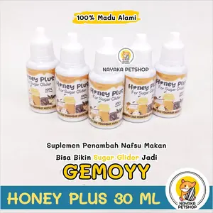 Honey Plus 30 ml Vitamin Sugar Glider Madu Alami Suplemen Penambah Nafsu Makan Obat Nutrisi Hewan