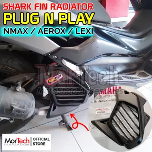 Tutup Radiator Core Cover Guards Shark Fin model New Aerox Connected NVX 155 V2 for Nmax Old / Nmax New / Aerox Old / Lexi Custom Potong Yamaha Genuine Part BBP-E2467-00 Engine Knalpot Motorcycle  Racing