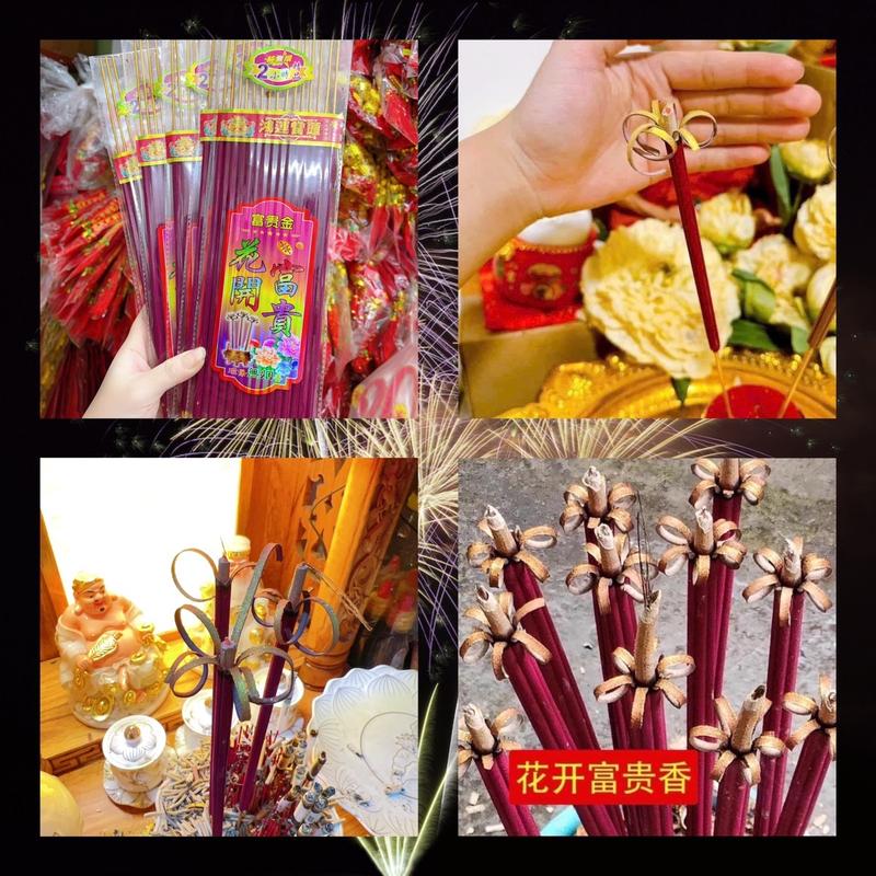  Nhang Nở Hoa Phú Quý Tài Lộc bó 15 cây mùi gỗ hương 