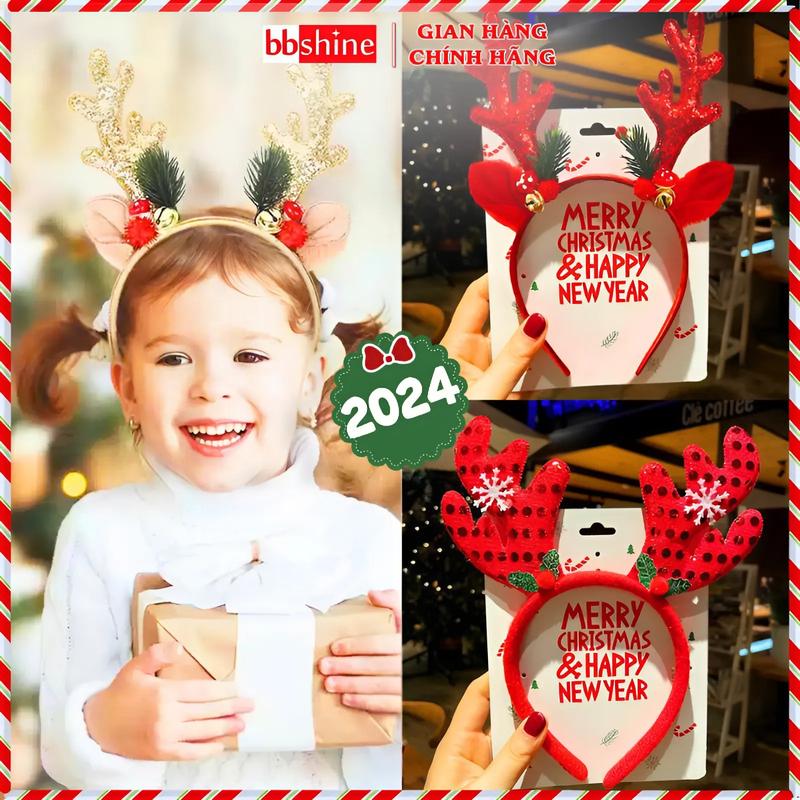  Cài Tóc Noel Sừng Tuần Lộc 2024 Đính Sequin Lấp Lánh Đơn Giản Dành Cho Mọi Lứa Tuổi BBShine – NOEL015 