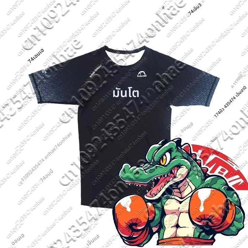 Men's loose quick drying sweat absorbing 3D printed Manto boxing T-shirt breathable and comfortable