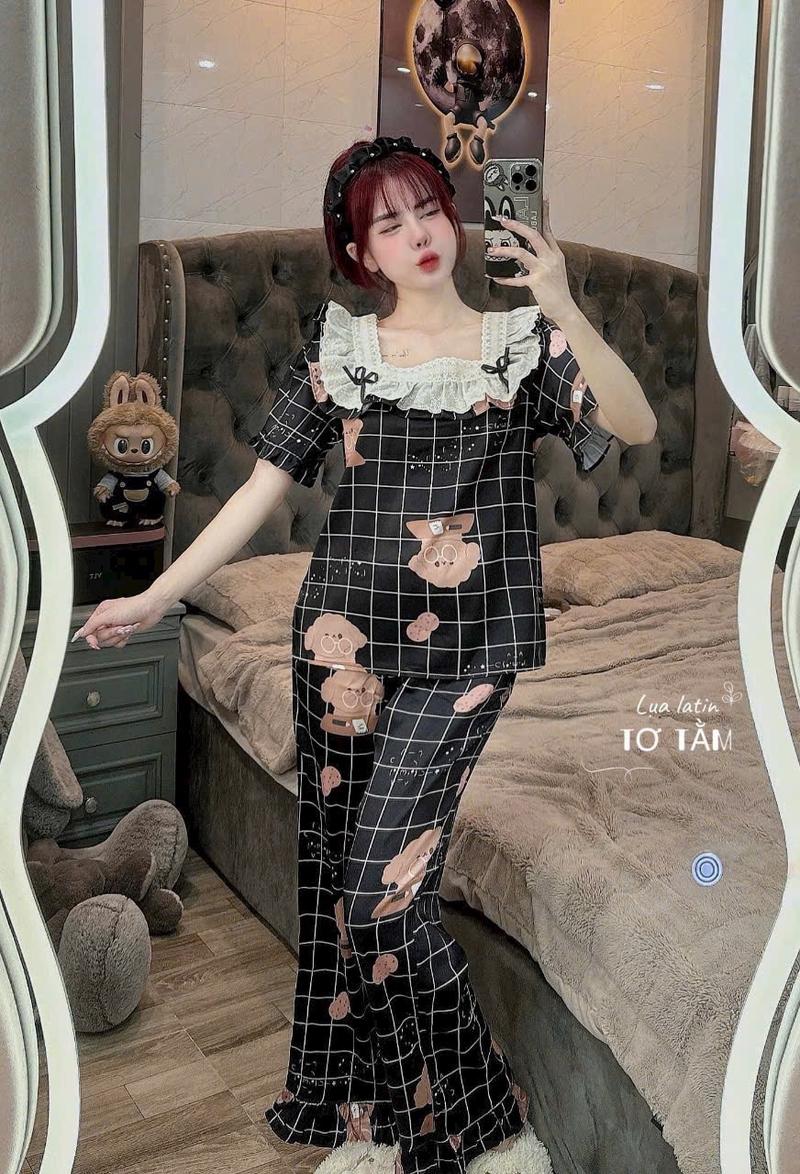 Product Introduction of Lụa xước tay cộc quần dài Nữ Women 23