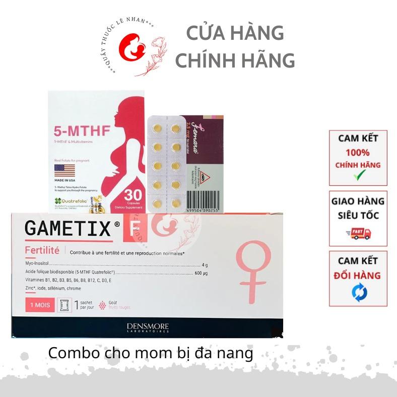 Bộ sản phẩm Gametix f +Mthf+Fe ma cho mom đa nang,cải thiện sức khỏe nữ giới