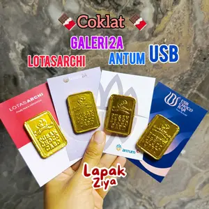 Mini Gift Coklat Emas Gold Batangan Unik Halal | cokelat ANTUM USB GALERI2A | chocolate edisi lebaran