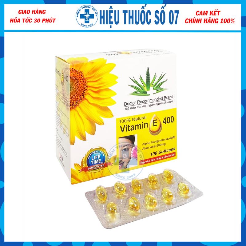 Vitamin E 400 hoa hướng dương hỗ trợ đẹp da,chống oxy hoá, làm chậm lão hoá - Hộp 10 vỉ x 10 viên 2