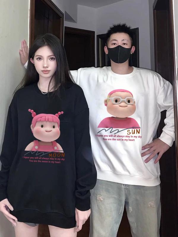 Áo Đôi sweater sun - moon chất nỉ bông form rộng dáng Unisex 7