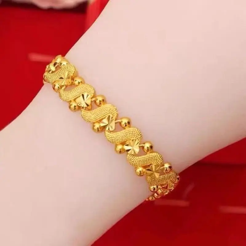 Vòng Tay Mạ Vàng, Dành Cho Nữ, Hạt May Mắn, Dễ Phối Đồ Thích Hợp Cho Các Cặp Đôi, Vòng Tay Vàng snowflake  bracelet vong  tay  khac  ten vong  tay  da