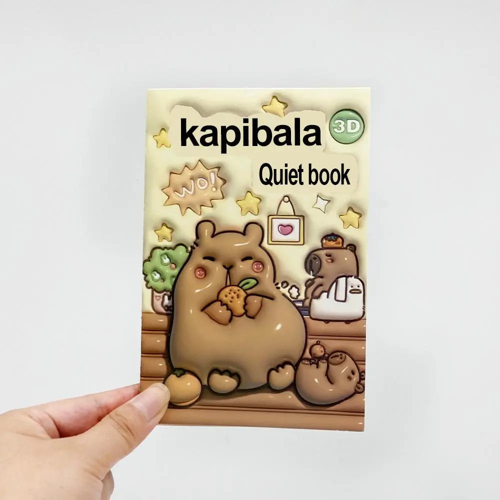 Cartoon 3D Capibara Quiet Book Sticker, Cute Self Adhesive Decorative Sticker, DIY Sticker for Scrapbooking, Journaling, Gift Wrapping