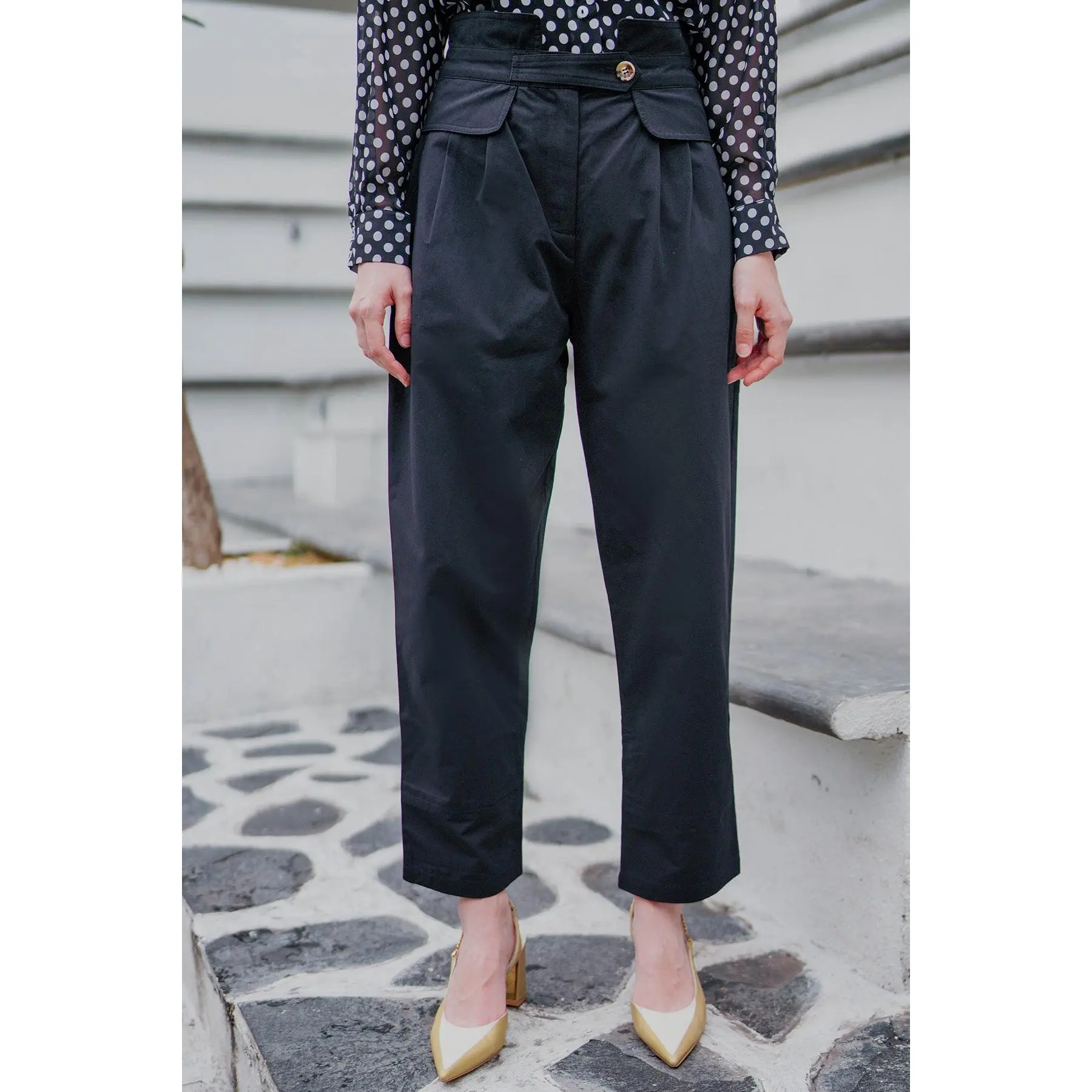 Benang Jarum Riyana Pants - Black - Basic Casual