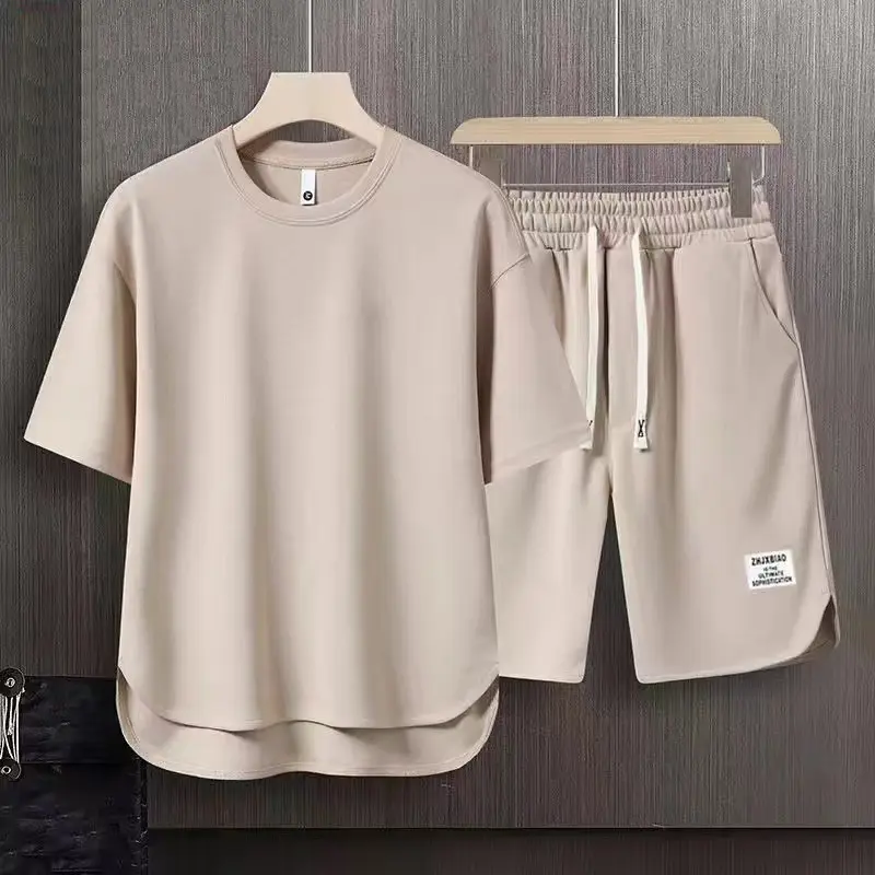Casual Sports Suit Men's Loose and Simple Short-Sleeved Shorts Men's Wear with a Set of Handsome Clothes
