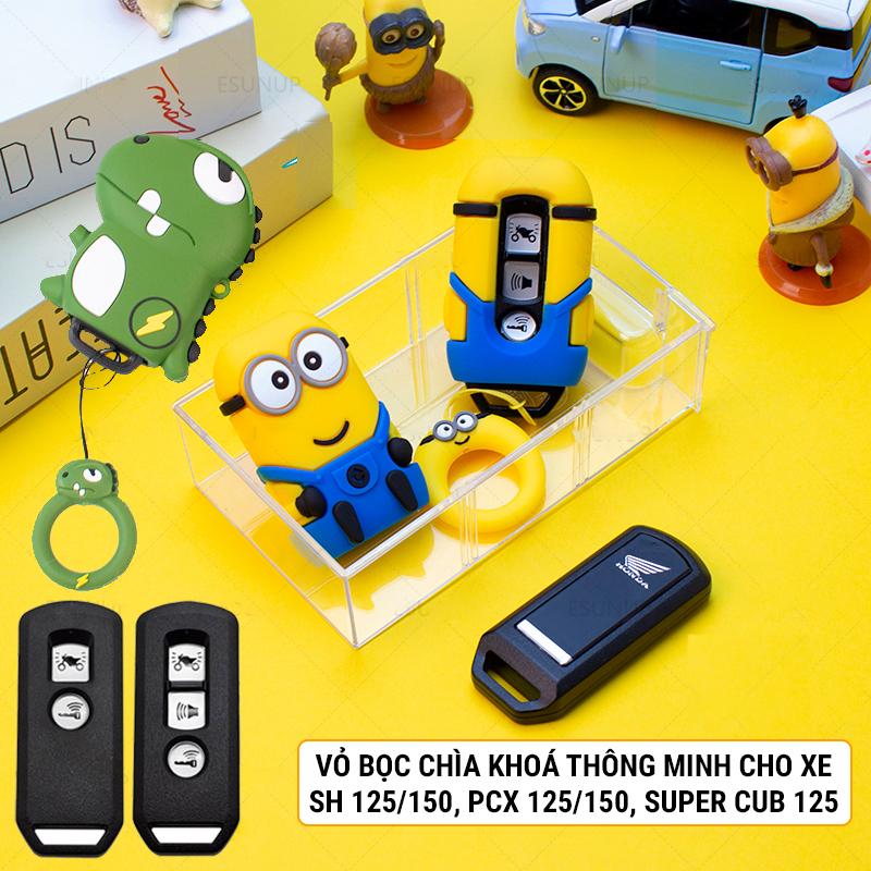 Vỏ Bọc Chìa Khoá Thông Minh Cho Xe Honda SH 125 150 PCX 125 150 Super Cub 125 - Ốp Remote Smartkey Trẻ Trung Dễ Thương - Móc Khóa Móc Khoá