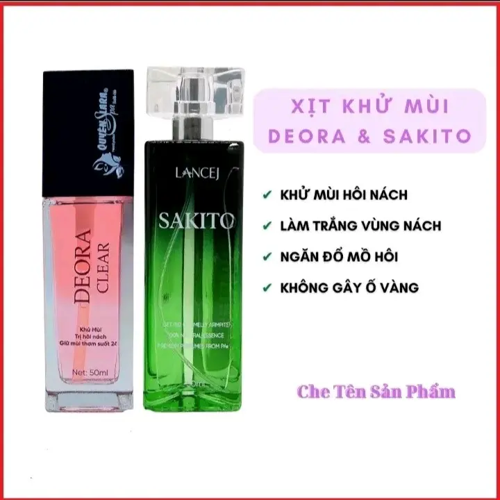 combo xịt khử mùi hôi nách Deora và Sakito 50 ml Quyên lara Nữ