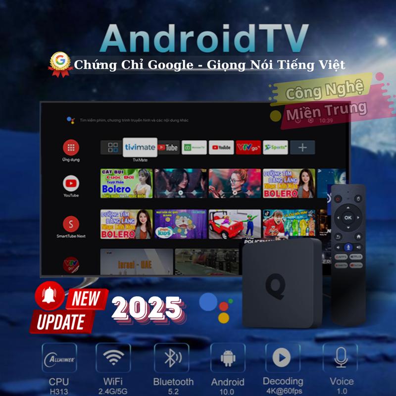Android Tivi Box - Ram 2G - Bluetooth - Netflix - Remote Tìm Kiếm Giọng Nói