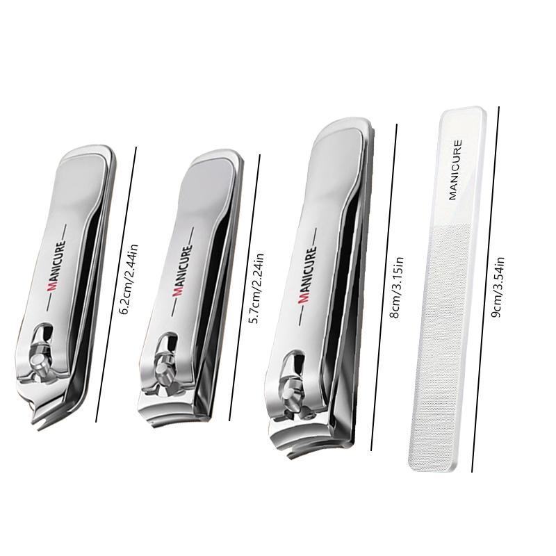 Professional Nail Clipper Set, 4 Counts/set Portable Nail Scissors, Stainless Steel Manicure Pedicure Tool 5