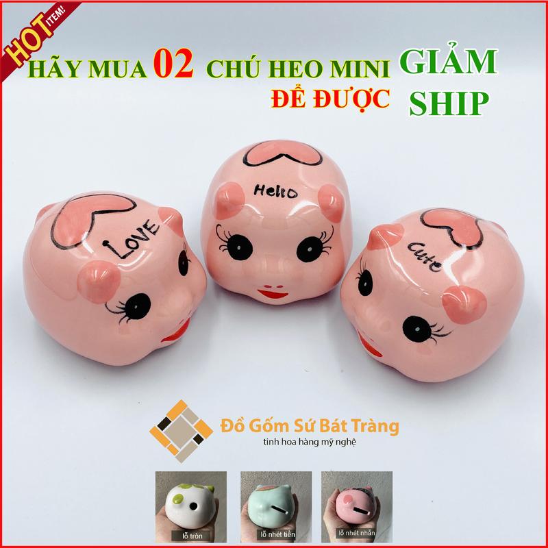 Heo đất mini đựng nhẫn vàng, lợn đất tiết kiệm tiền cho bé chất liệu Gốm Sứ (s2) Ống Tiết Kiệm Đựng Tiền Ống Heo đấttiếtkiệm