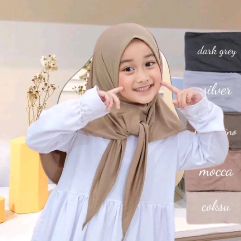 AlyaHijab_ Hijab Segiempat Instan Untuk Anak Umur 0-10Thn Jilbab Jersey Premium