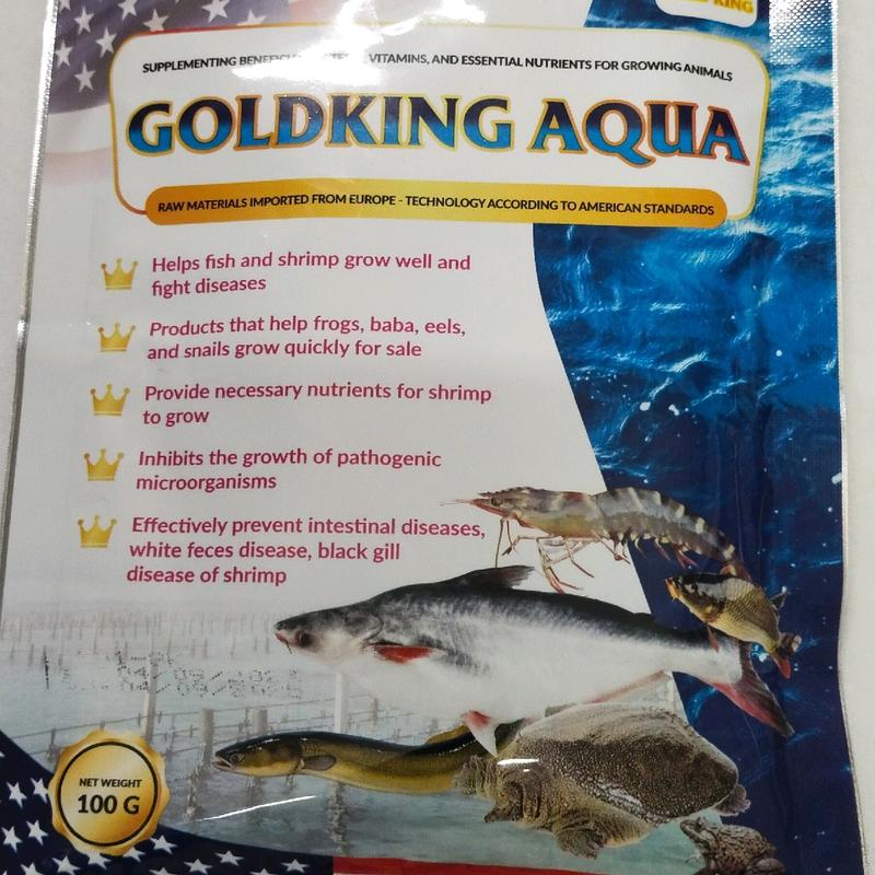 Combo 2 gói GOLDKING AQUA 100g ( dùng thử) siêu tăng trưởng trong nuôi trồng thủy sản (dùng cho cá, tôm, baba, cá chạch, ếch, lươn, cá sấu, ốc 2