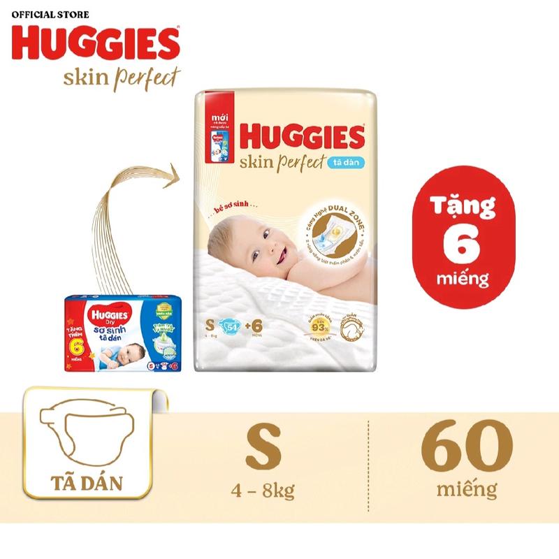  Tã dán Huggies size S54+4 dành cho bé 4-8kg Nữ  gia hân Tết - Siêu thấm mềm mại - Voi Tết cherry bỉm baby sleepy 